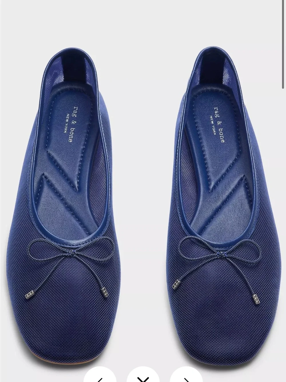 rag & bone Navy Mesh Bow Ballet Flats